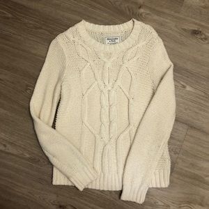 Abercrombie & Fitch Cream Cable Knit Sweater